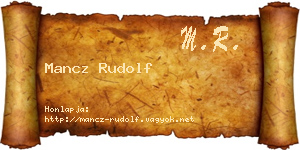 Mancz Rudolf névjegykártya